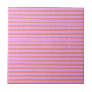 Pink Geometric Stripes Tile