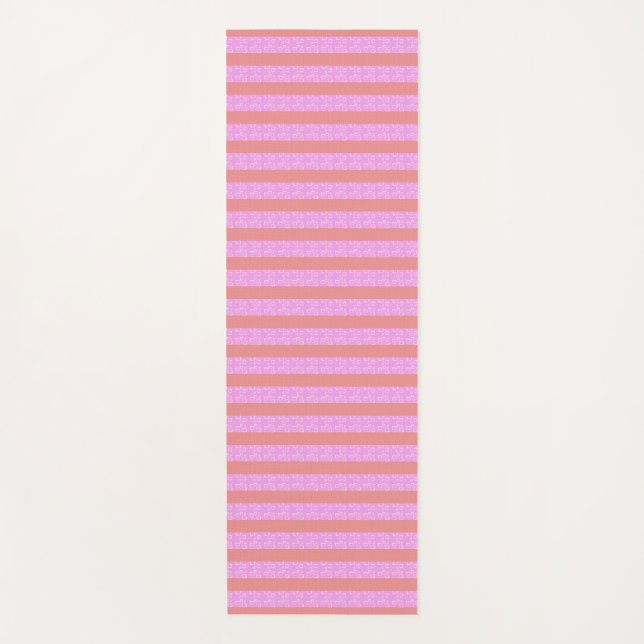 Pink Geometric Stripes  Yoga Mat (Front)