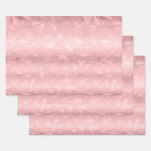 Pink Geometric Triangle Glam Bling Trendy Stylish Wrapping Paper Sheet