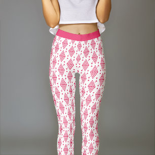 Pink Geometric Triangles Leggings