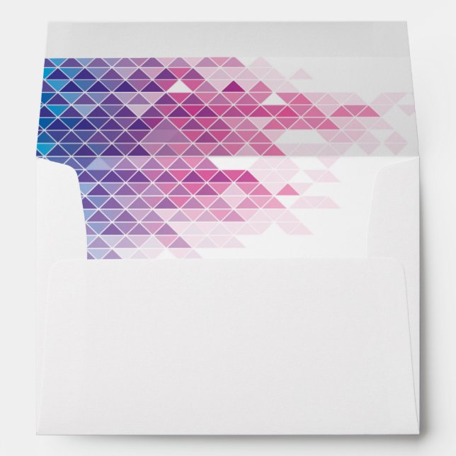 Pink geometric triangles modern wedding envelope (Back (Bottom))