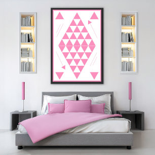 Pink Geometric Triangles Poster