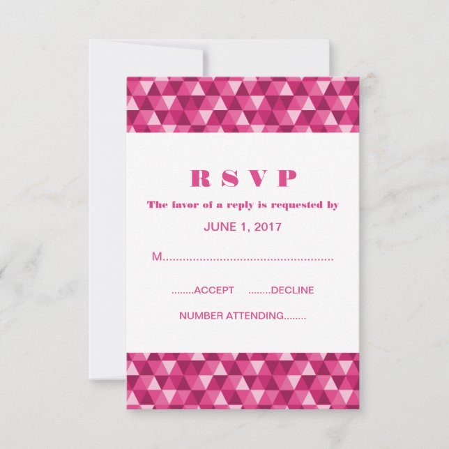 Pink Geometric Triangles Response Card (Front)
