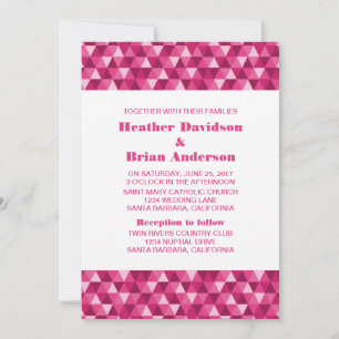 Pink Geometric Triangles Wedding Invite