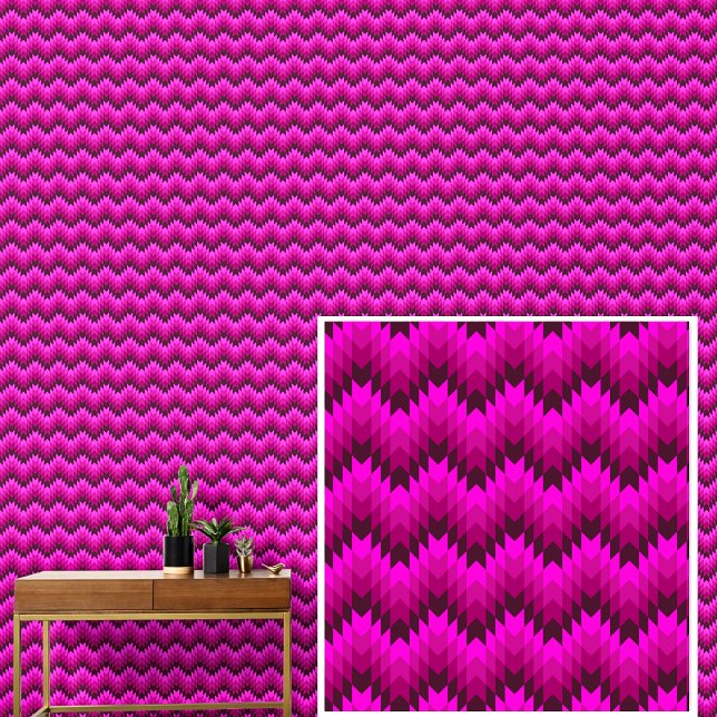 Pink Geometric Waves Stripes Wallpaper (Creator Uploaded)