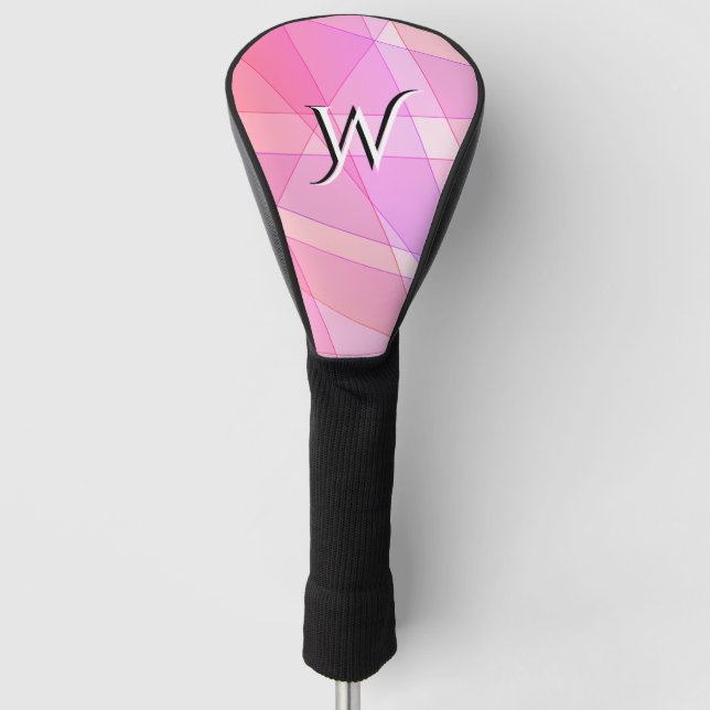 Pink Geometric with Letter Golf Head Cover (Front)