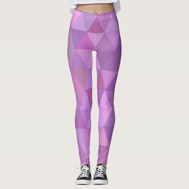Pink Geometric Women's Leggings (Front)