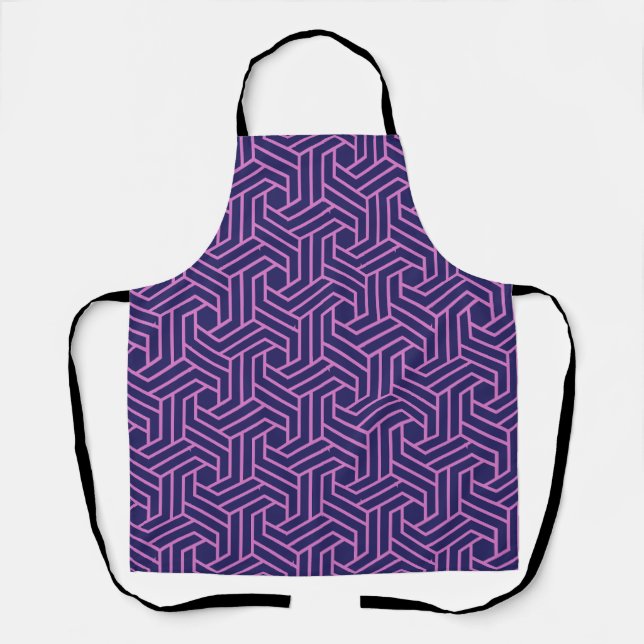 pink geometry abstract with purple background apron (Front)