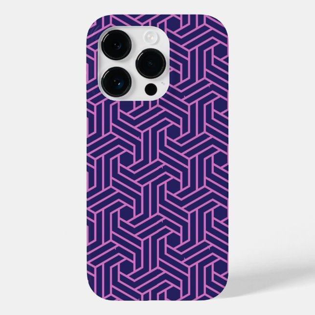 pink geometry abstract with purple background Case-Mate iPhone case (Back)