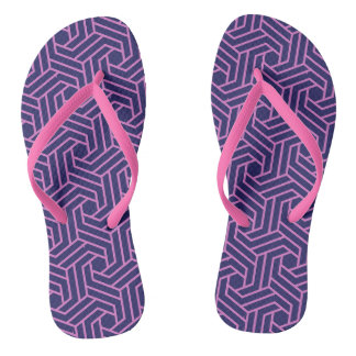 pink geometry abstract with purple background flip flops