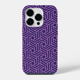 pink geometry abstract with purple background iPhone 14 pro case