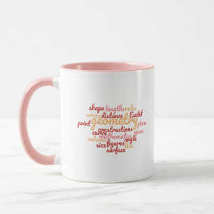 Pink Geometry Word Cloud Mug