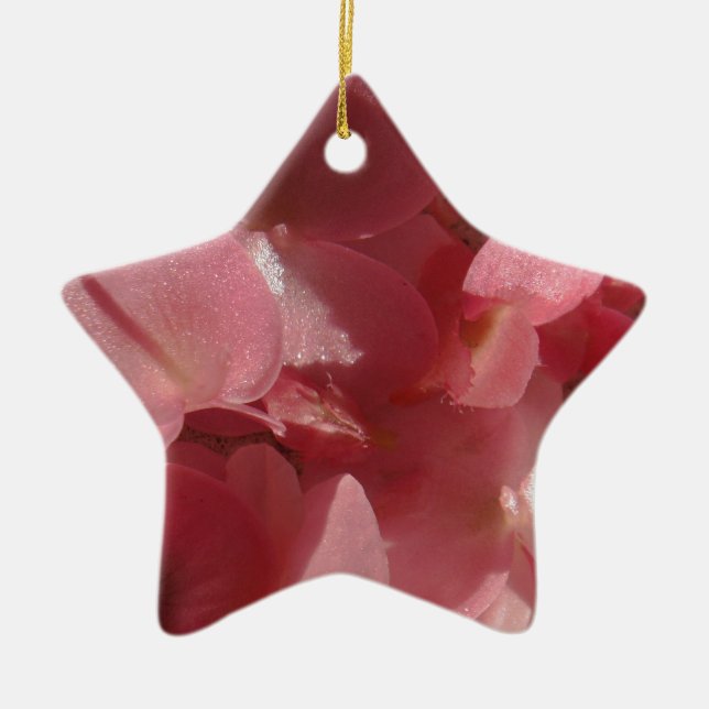 Pink geranium: almost solid Light pink Ceramic Tree Decoration (Front)