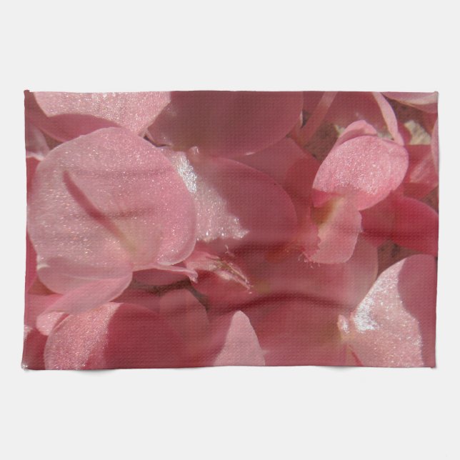 Pink geranium: almost solid Light pink Tea Towel (Horizontal)