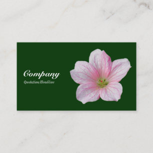 Pink Geranium - Dark Green Business Card