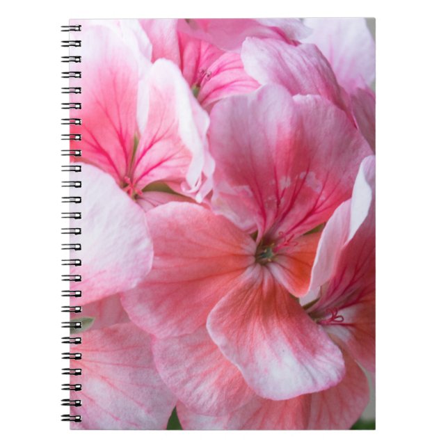 Pink geranium flower notebook (Front)