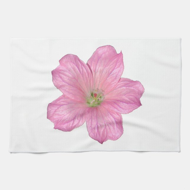 Pink Geranium Tea Towel (Horizontal)