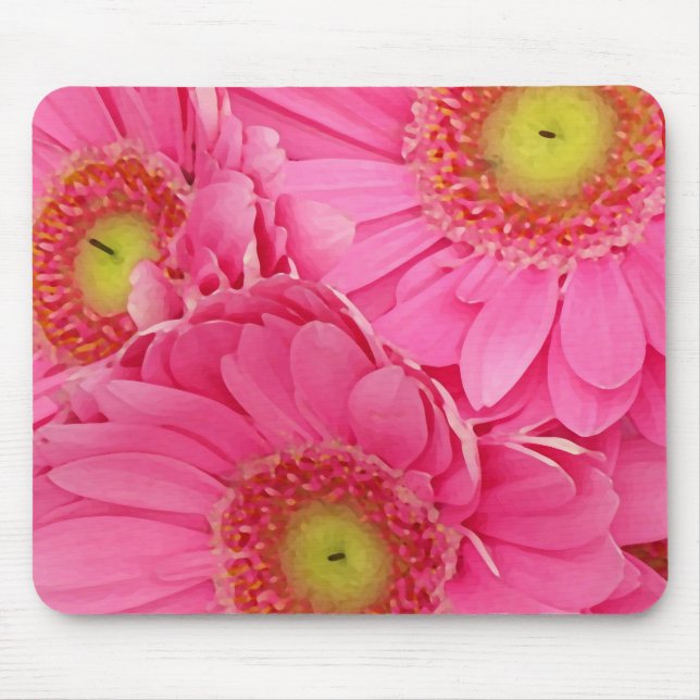 Pink Gerber Daisies Mouse Mat (Front)