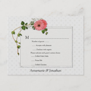 Pink Gerber Daisies RSVP Card