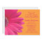 Pink Gerber Daisy and Orange Wedding Invitation