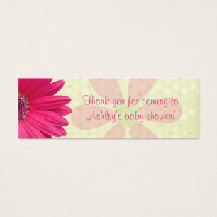 Pink Gerber Daisy Baby Shower Favour Tags