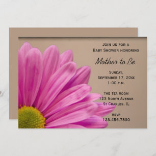 Pink Gerber Daisy Baby Shower Invitation