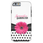 Pink Gerber Daisy Black Polka Dot iPhone 6 case