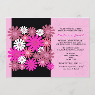 Pink Gerber Daisy Bridal Shower Invitation