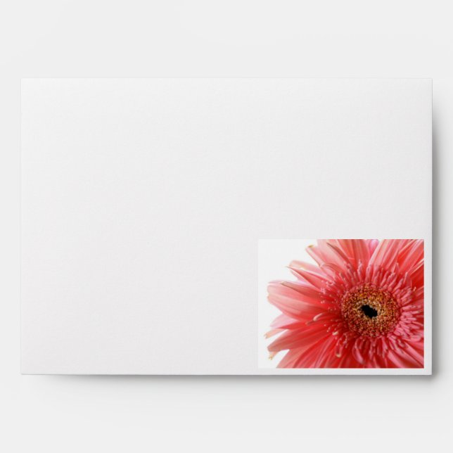 Pink Gerber Daisy Envelope (Front)