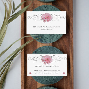 Pink Gerber Daisy Floral Shop Business Card
