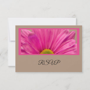 Pink Gerber Daisy Flower Wedding RSVP Card