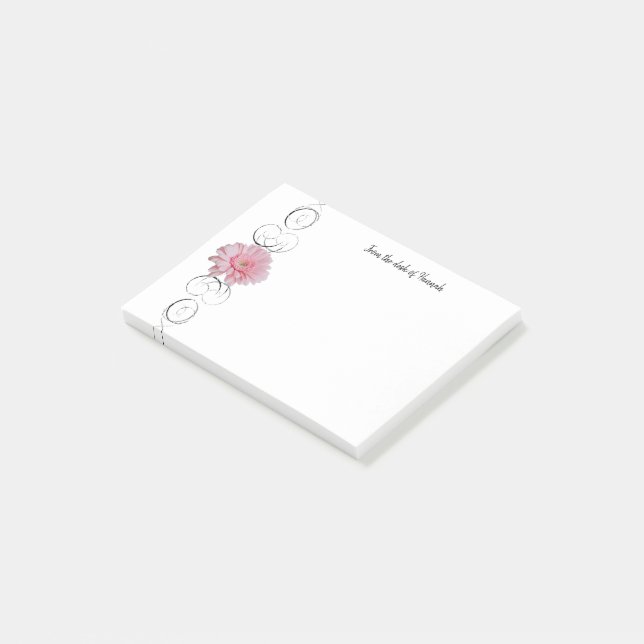 Pink Gerber Daisy Personalised Notes (Angled)