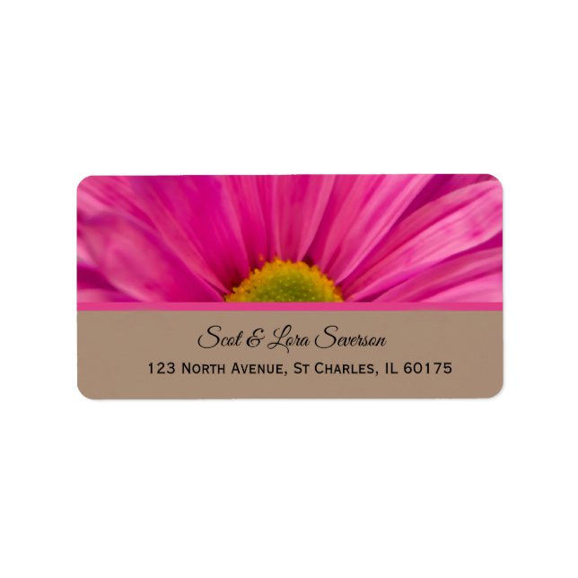 Pink Gerber Daisy Return Address Label (Front)