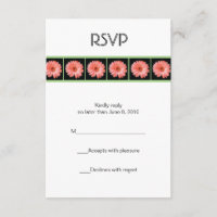 Pink gerber daisy RSVP card