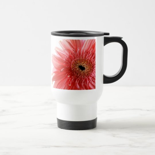 Pink Gerber Daisy Travel Mug