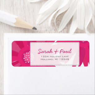 Pink Gerber Flowers Return Address Label