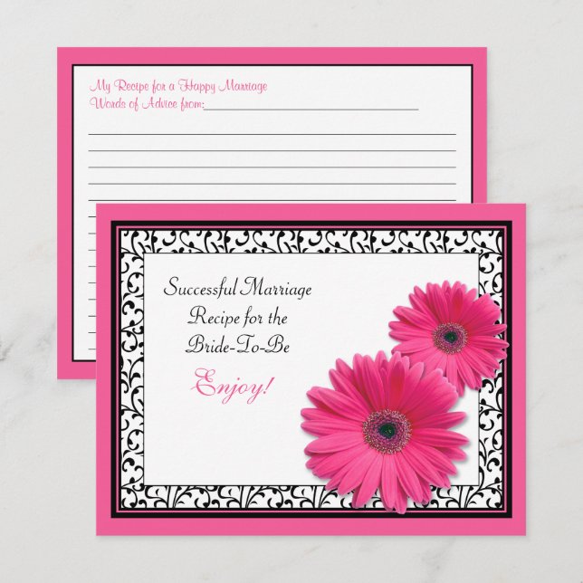Pink Gerber Recipe Card for a Successful Marriage (Front/Back)