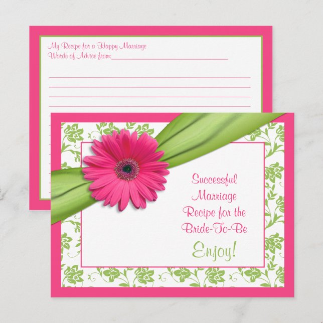 Pink Gerber Recipe Card for a Successful Marriage (Front/Back)