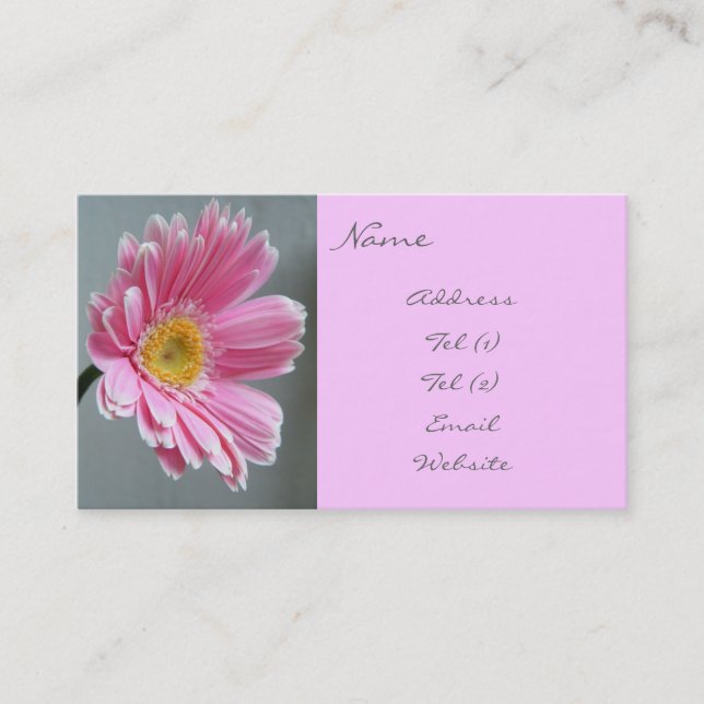 Pink Gerbera Business Card (Front)