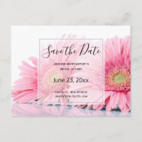 Pink Gerbera Daisies Elegant Photo Save the Date