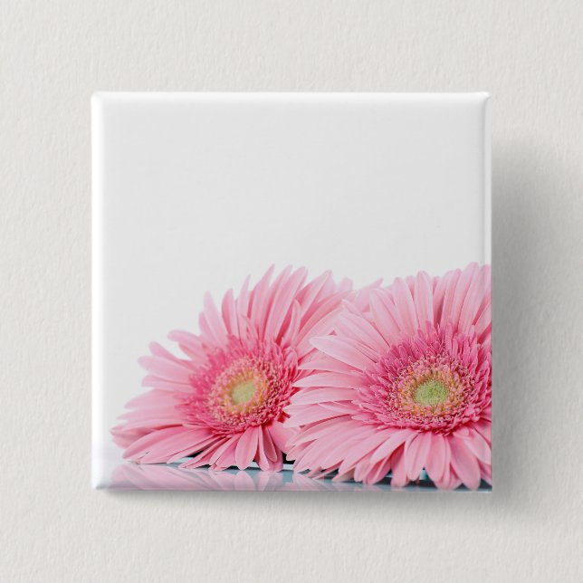 Pink Gerbera Daisies Elegant Photography 15 Cm Square Badge (Front)