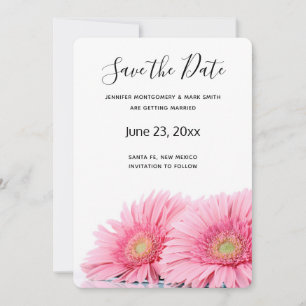 Pink Gerbera Daisies Elegant Photography Save The Date