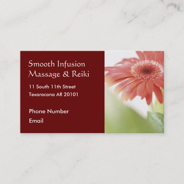 Pink Gerbera Daisy Appointment Card (Front)