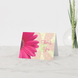 Pink Gerbera Daisy Baby Shower Thank You Card