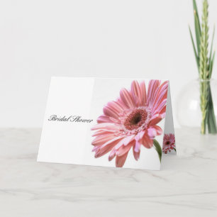 Pink gerbera daisy bridal shower card