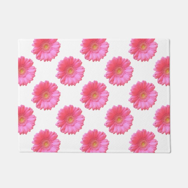 Pink gerbera daisy doormat (Front)