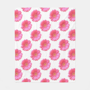 Pink gerbera daisy fleece blanket