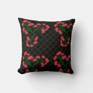 Pink Gerbera Daisy Floral Bouquet pattern Cushion