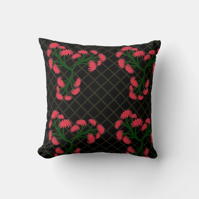 Pink Gerbera Daisy Floral Bouquet pattern  Cushion (Front)