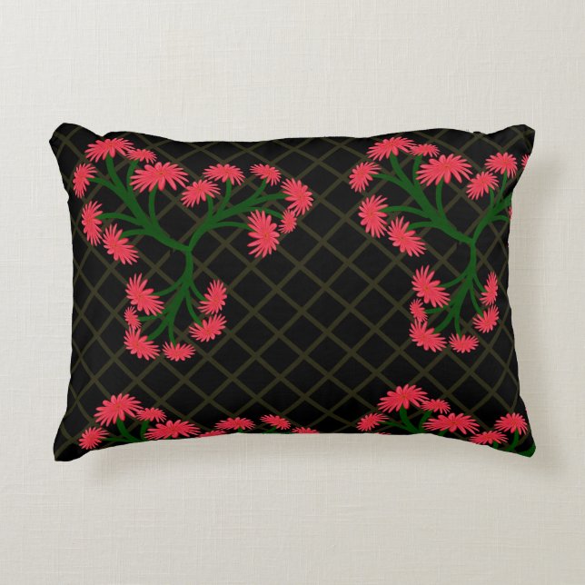 Pink Gerbera Daisy Floral Bouquet pattern  Decorative Cushion (Front)